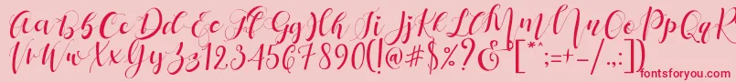 Mattosa Script   Font – Red Fonts on Pink Background