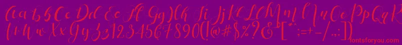 fuente Mattosa Script   – Fuentes Rojas Sobre Fondo Morado