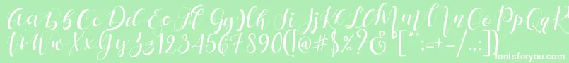 Mattosa Script  -Schriftart – Weiße Schriften auf grünem Hintergrund