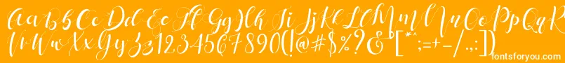 Mattosa Script  -Schriftart – Weiße Schriften auf orangefarbenem Hintergrund