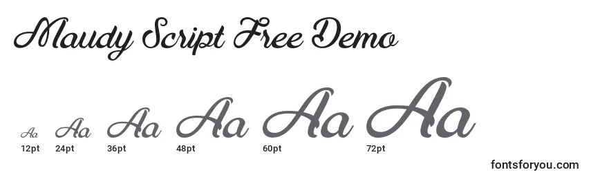 Maudy Script Free Demo Font Sizes