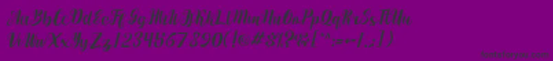 maumerescript-Schriftart – Schwarze Schriften auf violettem Hintergrund