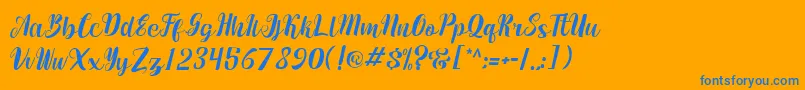 maumerescript Font – Blue Fonts on Orange Background