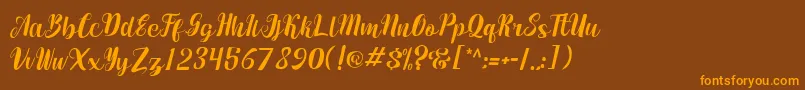 maumerescript Font – Orange Fonts on Brown Background