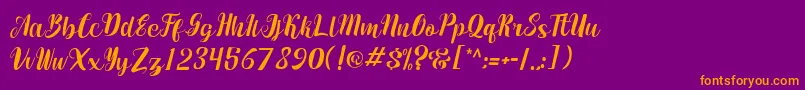 Police maumerescript – polices orange sur fond violet