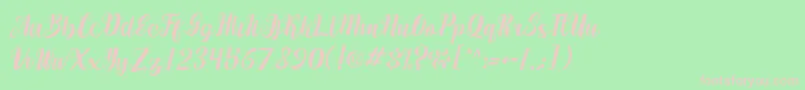 maumerescript Font – Pink Fonts on Green Background