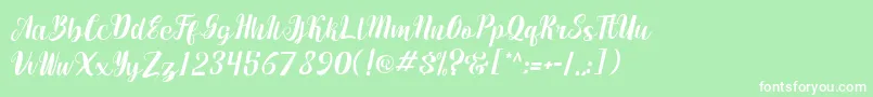 maumerescript Font – White Fonts on Green Background