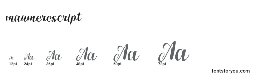 Maumerescript Font Sizes