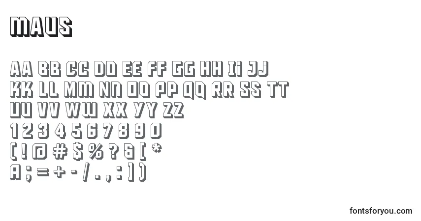 A fonte Maus     (133839) – alfabeto, números, caracteres especiais