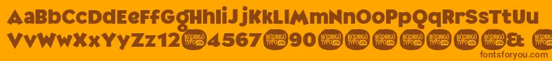 Minnie-fontti – ruskeat fontit oranssilla taustalla