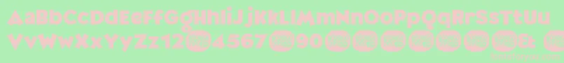 Minnie Font – Pink Fonts on Green Background