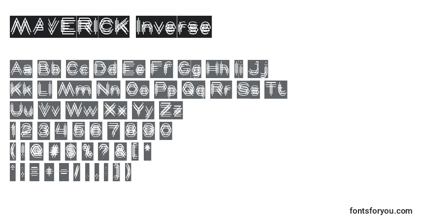 A fonte MAVERICK Inverse – alfabeto, números, caracteres especiais