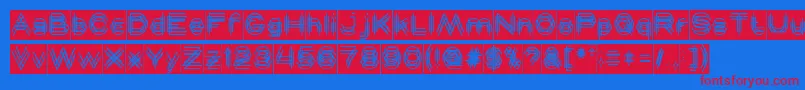 Czcionka MAVERICK Inverse – czerwone czcionki na niebieskim tle