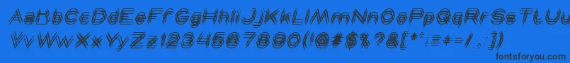 Czcionka MAVERICK italic – czarne czcionki na niebieskim tle
