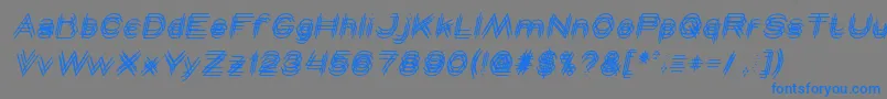 MAVERICK italic-Schriftart – Blaue Schriften auf grauem Hintergrund