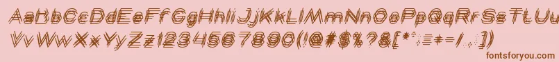 Weitere Informationen zur MAVERICK italic-Schriftart MAVERICK italic-Schriftart – Braune Schriften auf rosa Hintergrund