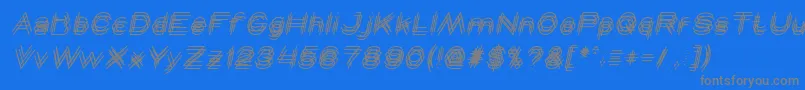 Czcionka MAVERICK italic – szare czcionki na niebieskim tle