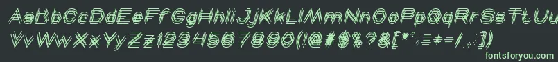 MAVERICK italic-Schriftart – Grüne Schriften auf schwarzem Hintergrund