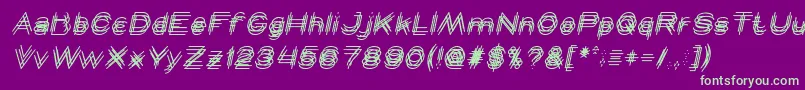 MAVERICK italic-fontti – vihreät fontit violetilla taustalla