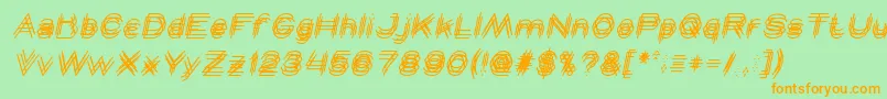 MAVERICK italic Font – Orange Fonts on Green Background