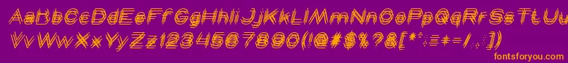 Police MAVERICK italic – polices orange sur fond violet