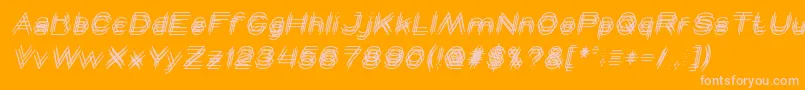 Fonte MAVERICK italic – fontes rosa em um fundo laranja