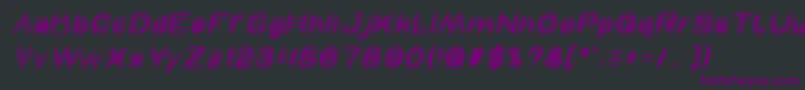 MAVERICK italic-Schriftart – Violette Schriften auf schwarzem Hintergrund