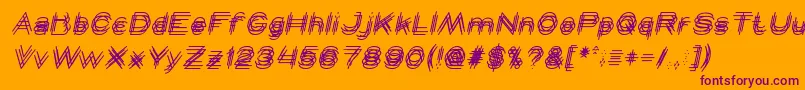 MAVERICK italic Font – Purple Fonts on Orange Background