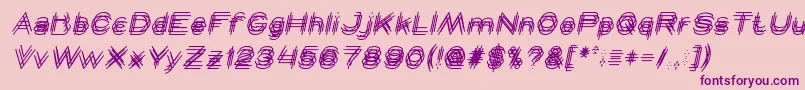 MAVERICK italic-fontti – violetit fontit vaaleanpunaisella taustalla