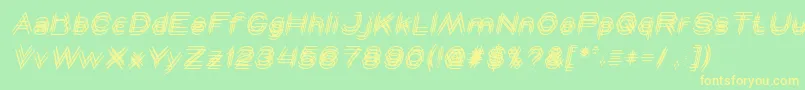 MAVERICK italic Font – Yellow Fonts on Green Background