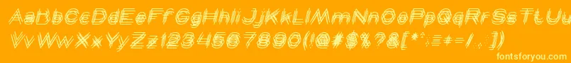 Fonte MAVERICK italic – fontes amarelas em um fundo laranja