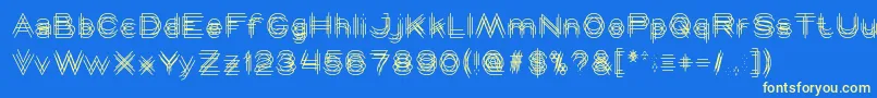 フォントMAVERICK Light – 黄色の文字、青い背景