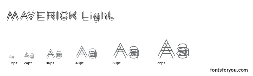 Размеры шрифта MAVERICK Light