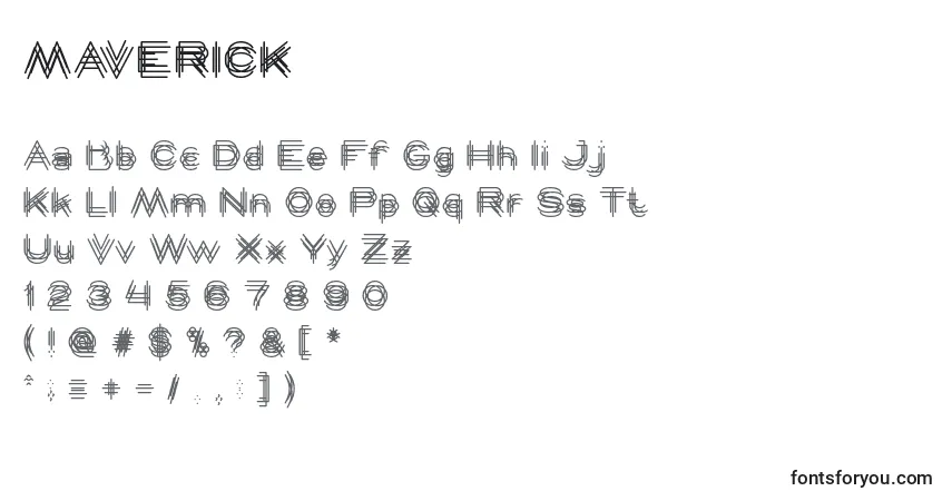 Fuente MAVERICK (133844) - alfabeto, números, caracteres especiales