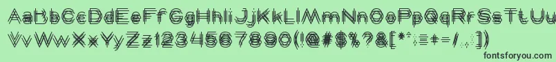 MAVERICK-Schriftart – Schwarze Schriften auf grünem Hintergrund