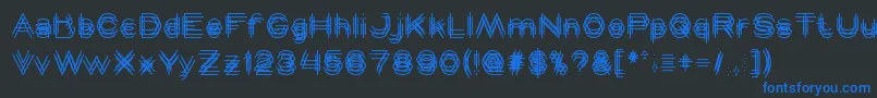 フォントMAVERICK – 黒い背景に青い文字