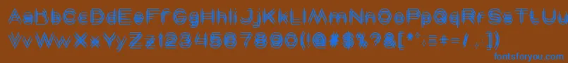 フォントMAVERICK – 茶色の背景に青い文字