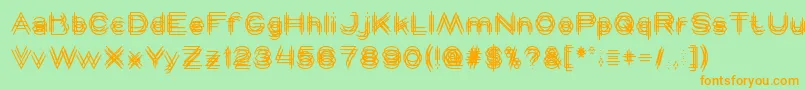 MAVERICK-Schriftart – Orangefarbene Schriften auf grünem Hintergrund