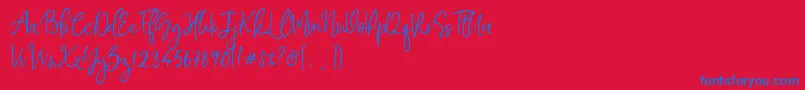 Mawar Merah Font – Blue Fonts on Red Background