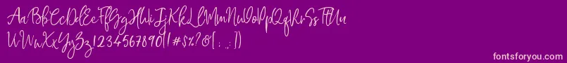 Mawar Merah Font – Pink Fonts on Purple Background