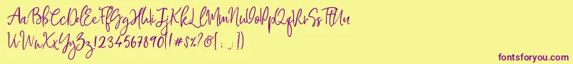 Mawar Merah Font – Purple Fonts on Yellow Background