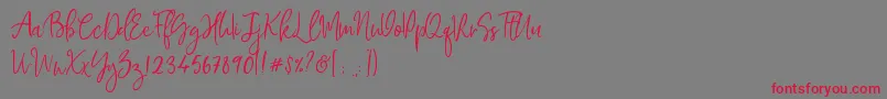 Mawar Merah Font – Red Fonts on Gray Background