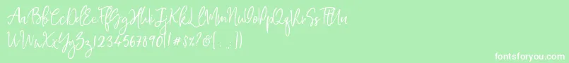 Mawar Merah Font – White Fonts on Green Background