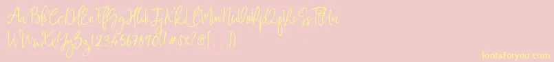 Mawar Merah Font – Yellow Fonts on Pink Background