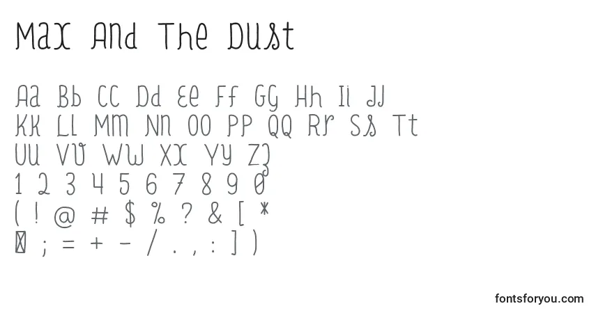 Schriftart Max And The Dust – Alphabet, Zahlen, spezielle Symbole
