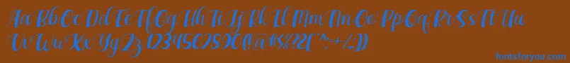 Maxeva by 7NTypes D Font – Blue Fonts on Brown Background