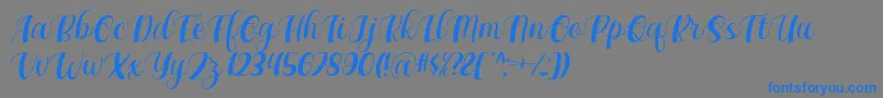 Maxeva by 7NTypes D-Schriftart – Blaue Schriften auf grauem Hintergrund