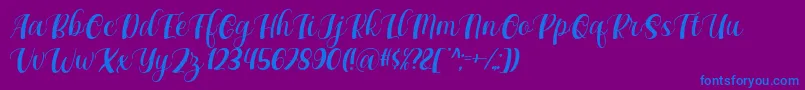 Maxeva by 7NTypes D Font – Blue Fonts on Purple Background