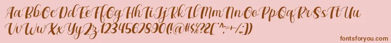 Maxeva by 7NTypes D Font – Brown Fonts on Pink Background