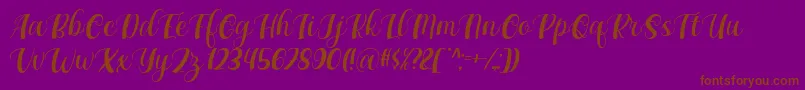 Maxeva by 7NTypes D Font – Brown Fonts on Purple Background